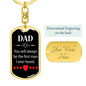 Always Be The First Man Keychain Stainless Steel or 18k Gold Dog Tag Keyring-Express Your Love Gifts