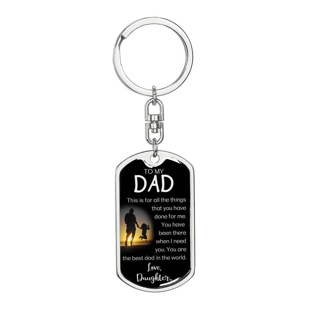 Always Been There Dog Tag Pendant Keychain Stainless Steel or 18k Gold-Express Your Love Gifts