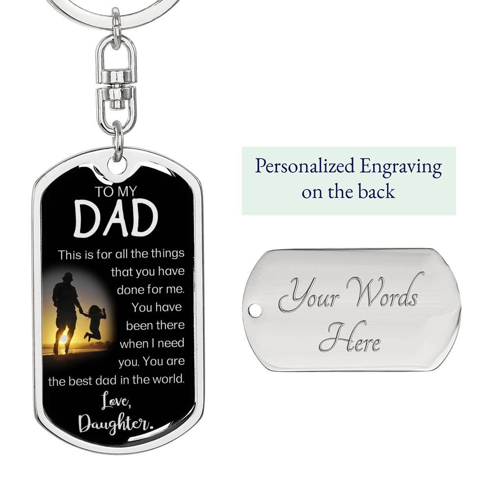 Always Been There Dog Tag Pendant Keychain Stainless Steel or 18k Gold-Express Your Love Gifts