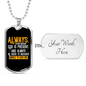 Always God Is Present Necklace Stainless Steel or 18k Gold Dog Tag 24" Chain-Express Your Love Gifts