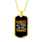 Always God Is Present Necklace Stainless Steel or 18k Gold Dog Tag 24" Chain-Express Your Love Gifts