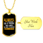 Always God Is Present Necklace Stainless Steel or 18k Gold Dog Tag 24" Chain-Express Your Love Gifts