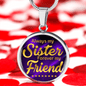 Always My Sister Circle Necklace Stainless Steel or 18k Gold 18-22"-Express Your Love Gifts