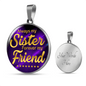 Always My Sister Circle Necklace Stainless Steel or 18k Gold 18-22"-Express Your Love Gifts