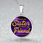 Always My Sister Circle Necklace Stainless Steel or 18k Gold 18-22"-Express Your Love Gifts