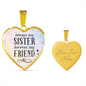 Always My Sister Necklace Stainless Steel or 18k Gold Heart 18-22"-Express Your Love Gifts