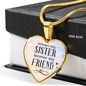 Always My Sister Necklace Stainless Steel or 18k Gold Heart 18-22"-Express Your Love Gifts