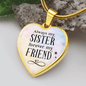 Always My Sister Necklace Stainless Steel or 18k Gold Heart 18-22"-Express Your Love Gifts