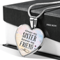 Always My Sister Necklace Stainless Steel or 18k Gold Heart 18-22"-Express Your Love Gifts