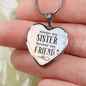 Always My Sister Necklace Stainless Steel or 18k Gold Heart 18-22"-Express Your Love Gifts