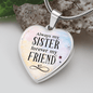 Always My Sister Necklace Stainless Steel or 18k Gold Heart 18-22"-Express Your Love Gifts