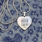Always My Sister Necklace Stainless Steel or 18k Gold Heart 18-22"-Express Your Love Gifts