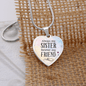 Always My Sister Necklace Stainless Steel or 18k Gold Heart 18-22"-Express Your Love Gifts