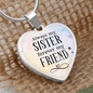 Always My Sister Necklace Stainless Steel or 18k Gold Heart 18-22"-Express Your Love Gifts