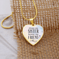Always My Sister Necklace Stainless Steel or 18k Gold Heart 18-22"-Express Your Love Gifts