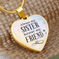 Always My Sister Necklace Stainless Steel or 18k Gold Heart 18-22"-Express Your Love Gifts
