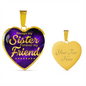 Always My Sister Necklace Stainless Steel or 18k Gold Heart Pendant 18-22"-Express Your Love Gifts
