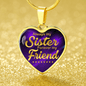 Always My Sister Necklace Stainless Steel or 18k Gold Heart Pendant 18-22"-Express Your Love Gifts