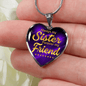 Always My Sister Necklace Stainless Steel or 18k Gold Heart Pendant 18-22"-Express Your Love Gifts