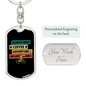 Always Need Mountain Bike Cycling Keychain Stainless Steel or 18k Gold Dog Tag Keyring-Express Your Love Gifts