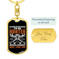 Always Nice To Be Hunter Keychain Stainless Steel or 18k Gold Dog Tag Keyring-Express Your Love Gifts