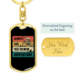 Always Say Yes To New Adventure Cycling Keychain Stainless Steel or 18k Gold Dog Tag Keyring-Express Your Love Gifts