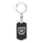 Always Support Firefighter Department Keychain Stainless Steel or 18k Gold Dog Tag Keyring-Express Your Love Gifts