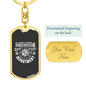 Always Support Firefighter Department Keychain Stainless Steel or 18k Gold Dog Tag Keyring-Express Your Love Gifts
