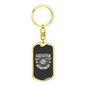 Always Support Firefighter Department Keychain Stainless Steel or 18k Gold Dog Tag Keyring-Express Your Love Gifts