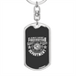 Always Support Firefighter Department Keychain Stainless Steel or 18k Gold Dog Tag Keyring-Express Your Love Gifts