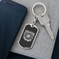 Always Support Firefighter Department Keychain Stainless Steel or 18k Gold Dog Tag Keyring-Express Your Love Gifts