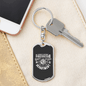 Always Support Firefighter Department Keychain Stainless Steel or 18k Gold Dog Tag Keyring-Express Your Love Gifts