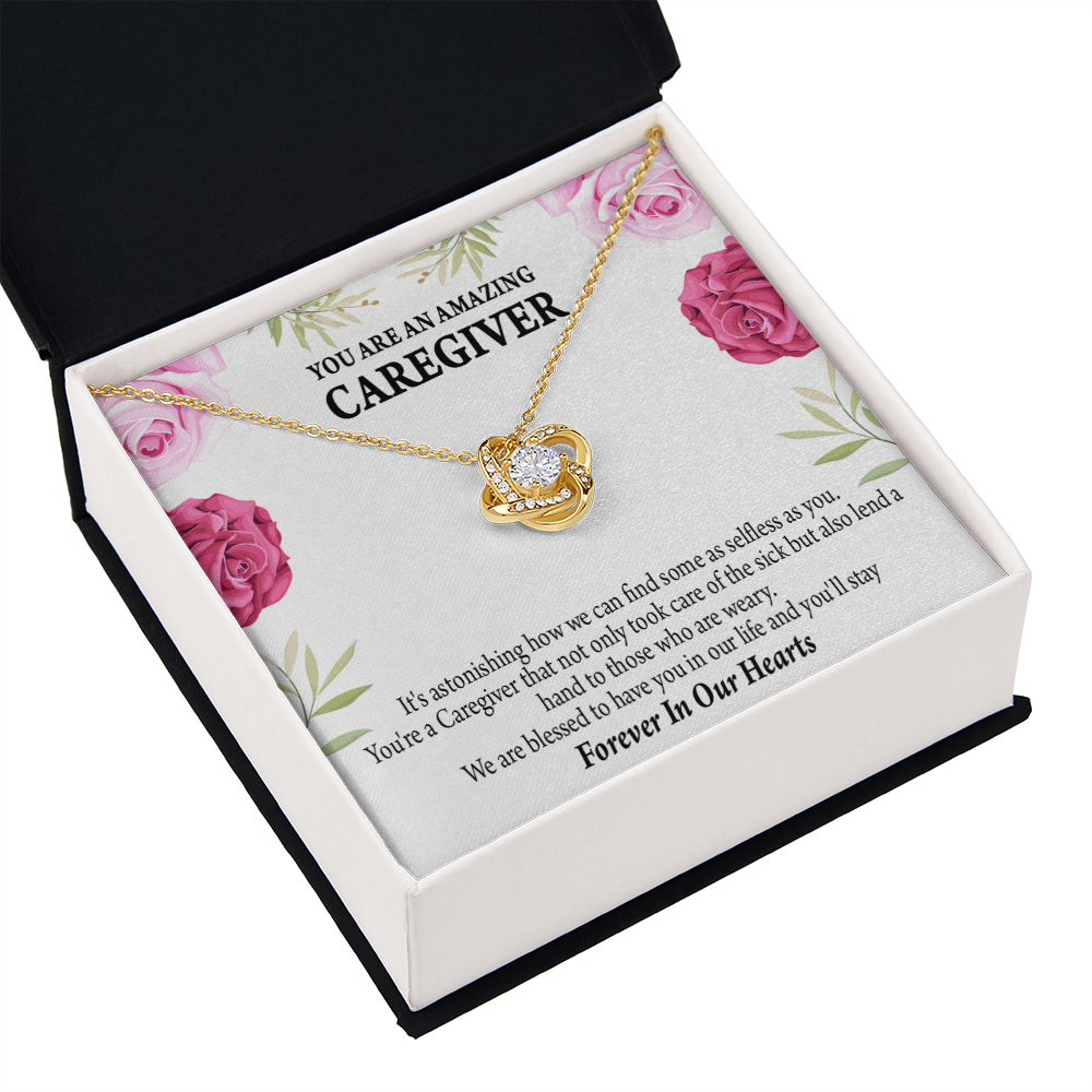 Amazing Caregiver Healthcare Medical Worker Nurse Appreciation Gift Infinity Knot Necklace Message Card-Express Your Love Gifts