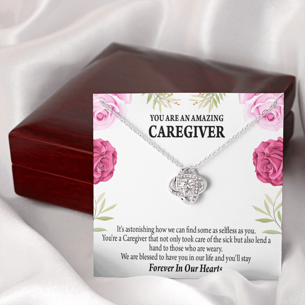 Amazing Caregiver Healthcare Medical Worker Nurse Appreciation Gift Infinity Knot Necklace Message Card-Express Your Love Gifts