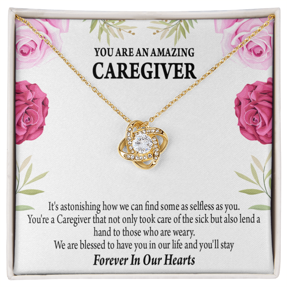 Amazing Caregiver Healthcare Medical Worker Nurse Appreciation Gift Infinity Knot Necklace Message Card-Express Your Love Gifts