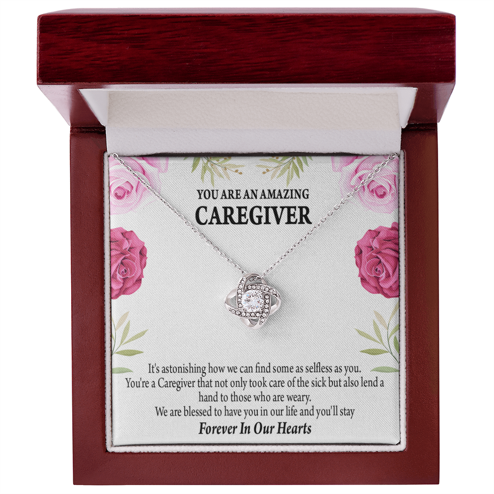 Amazing Caregiver Healthcare Medical Worker Nurse Appreciation Gift Infinity Knot Necklace Message Card-Express Your Love Gifts