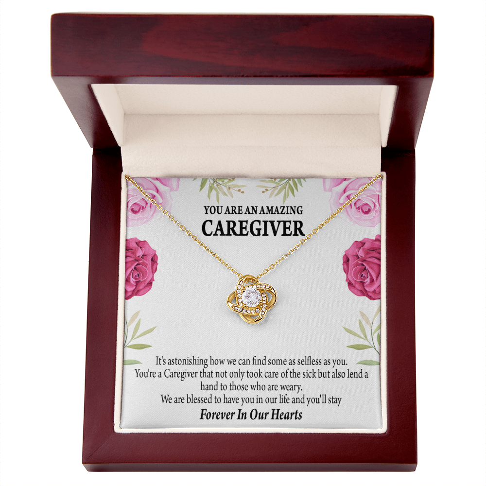 Amazing Caregiver Healthcare Medical Worker Nurse Appreciation Gift Infinity Knot Necklace Message Card-Express Your Love Gifts