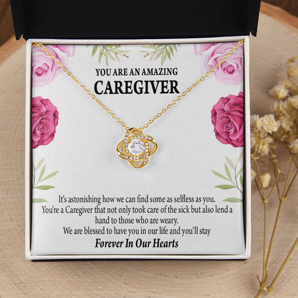 Amazing Caregiver Healthcare Medical Worker Nurse Appreciation Gift Infinity Knot Necklace Message Card-Express Your Love Gifts