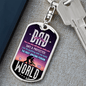 Amazing Dad Keychain Stainless Steel or 18k Gold Dog Tag Keyring-Express Your Love Gifts