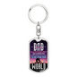Amazing Dad Keychain Stainless Steel or 18k Gold Dog Tag Keyring-Express Your Love Gifts
