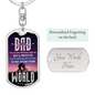Amazing Dad Keychain Stainless Steel or 18k Gold Dog Tag Keyring-Express Your Love Gifts