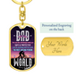 Amazing Dad Keychain Stainless Steel or 18k Gold Dog Tag Keyring-Express Your Love Gifts