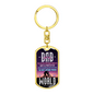 Amazing Dad Keychain Stainless Steel or 18k Gold Dog Tag Keyring-Express Your Love Gifts