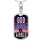 Amazing Dad Keychain Stainless Steel or 18k Gold Dog Tag Keyring-Express Your Love Gifts