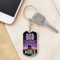 Amazing Dad Keychain Stainless Steel or 18k Gold Dog Tag Keyring-Express Your Love Gifts