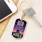 Amazing Dad Keychain Stainless Steel or 18k Gold Dog Tag Keyring-Express Your Love Gifts