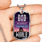 Amazing Dad Necklace Stainless Steel or 18k Gold Dog Tag 24" Chain-Express Your Love Gifts