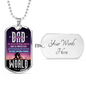 Amazing Dad Necklace Stainless Steel or 18k Gold Dog Tag 24" Chain-Express Your Love Gifts