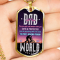 Amazing Dad Necklace Stainless Steel or 18k Gold Dog Tag 24" Chain-Express Your Love Gifts