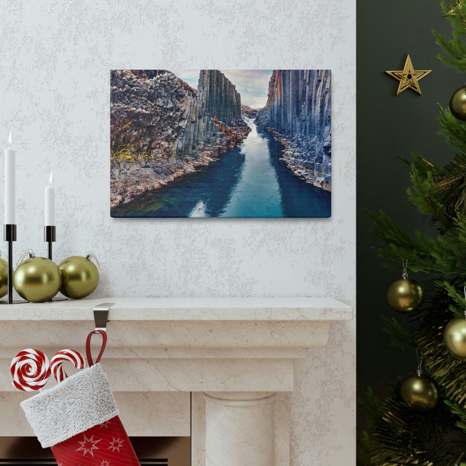 Amazing Morning in a Canyon Scene Beautiful Breathtaking and Spectacular Beauty Nature Scene Great Summer in a Canyon and River Wall Art Ready to Hang Unframed-Express Your Love Gifts